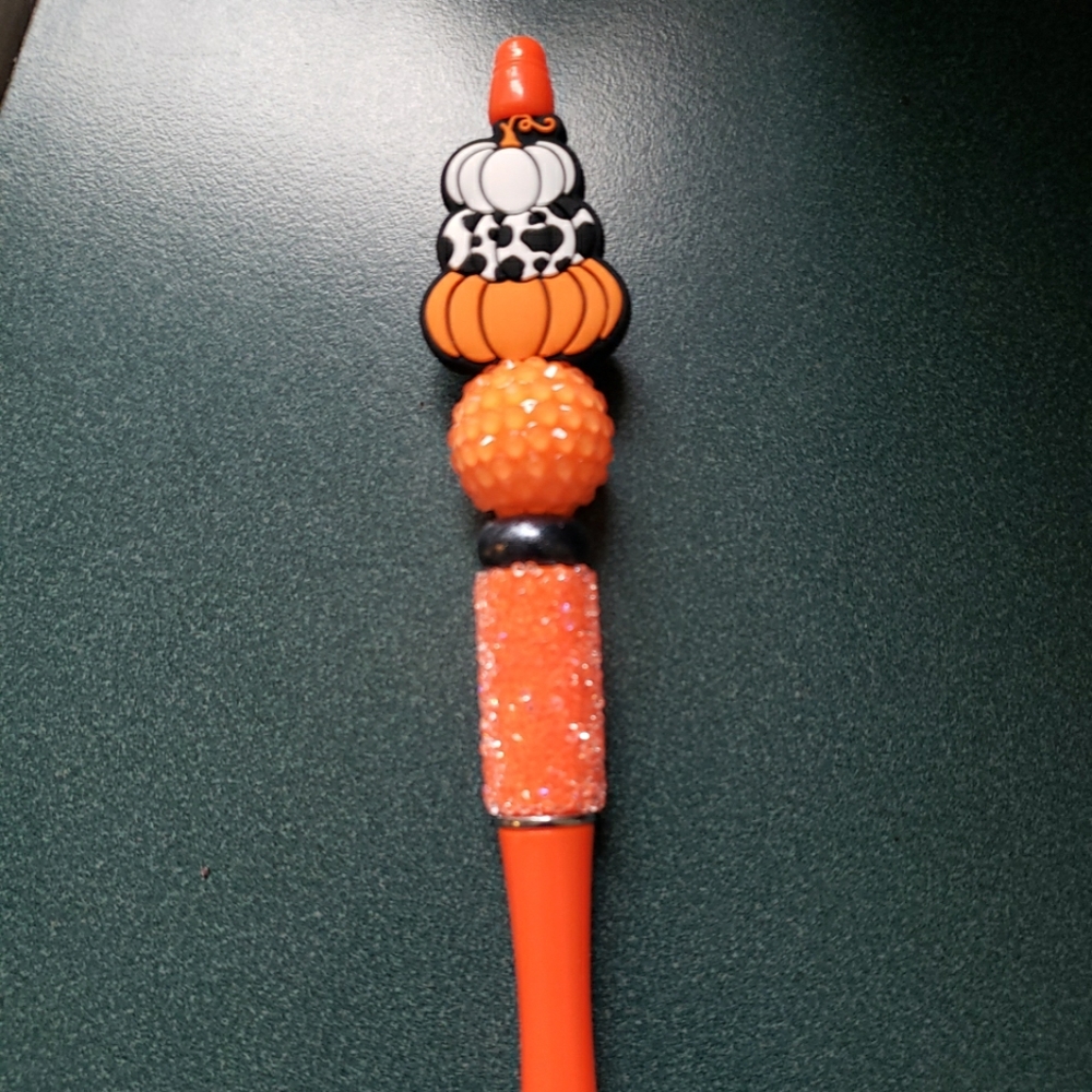 New Handmade Pumpkin Focal Bead Beaded Pen